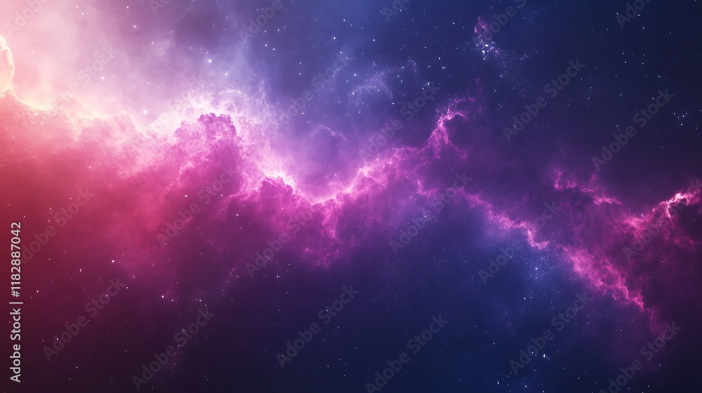 Fototapeta premium Cosmic Nebula: A Celestial Tapestry of Pink and Purple Hues