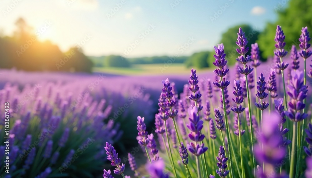 Obraz premium The scent of lavender fills the air in the meadow, wildflowers, Europe