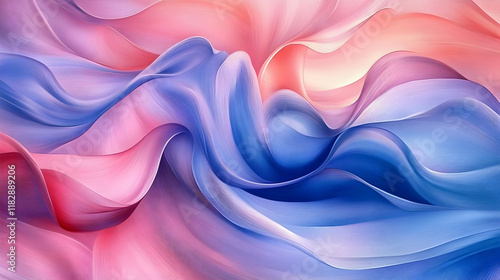 Wallpaper Mural Abstract background with flowing pink and blue waves forms a dynamic and elegant composition. Torontodigital.ca