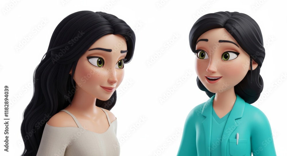 Young Woman Discussing Health Concerns with Friendly Female Doctor