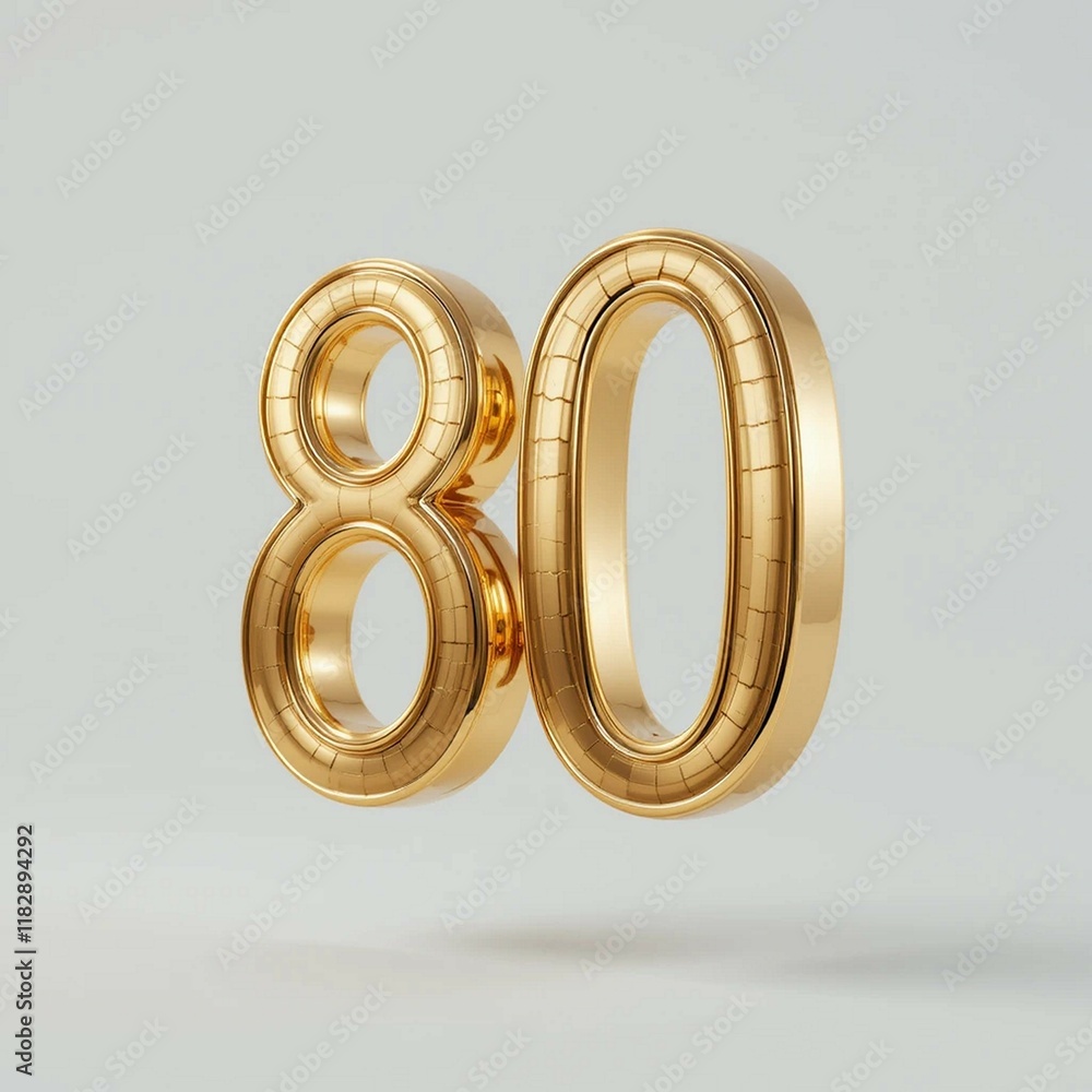 Golden Number On Isolated Background Golden Number On Isolated Background