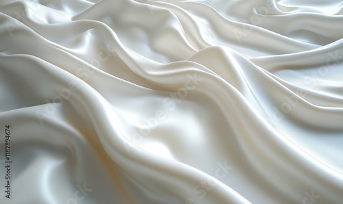 Elegant White Twill Silk Scarf Mockup Soft Fabric Close-Up