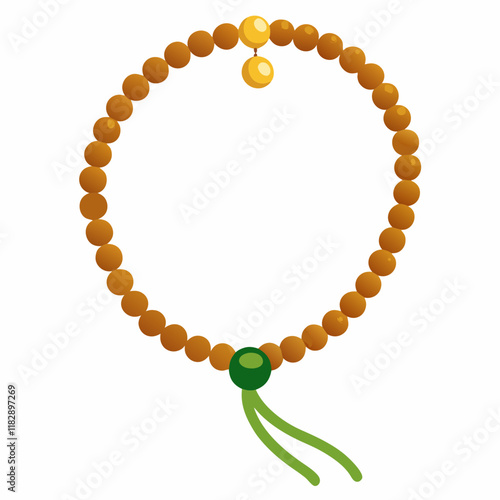 colorful illustration of a praying beads