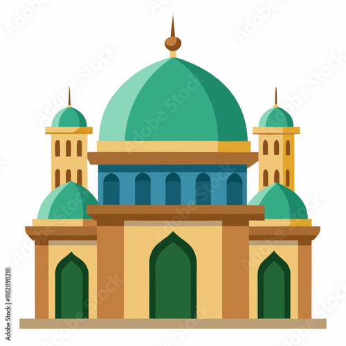 colorful illustration of a mosque dome