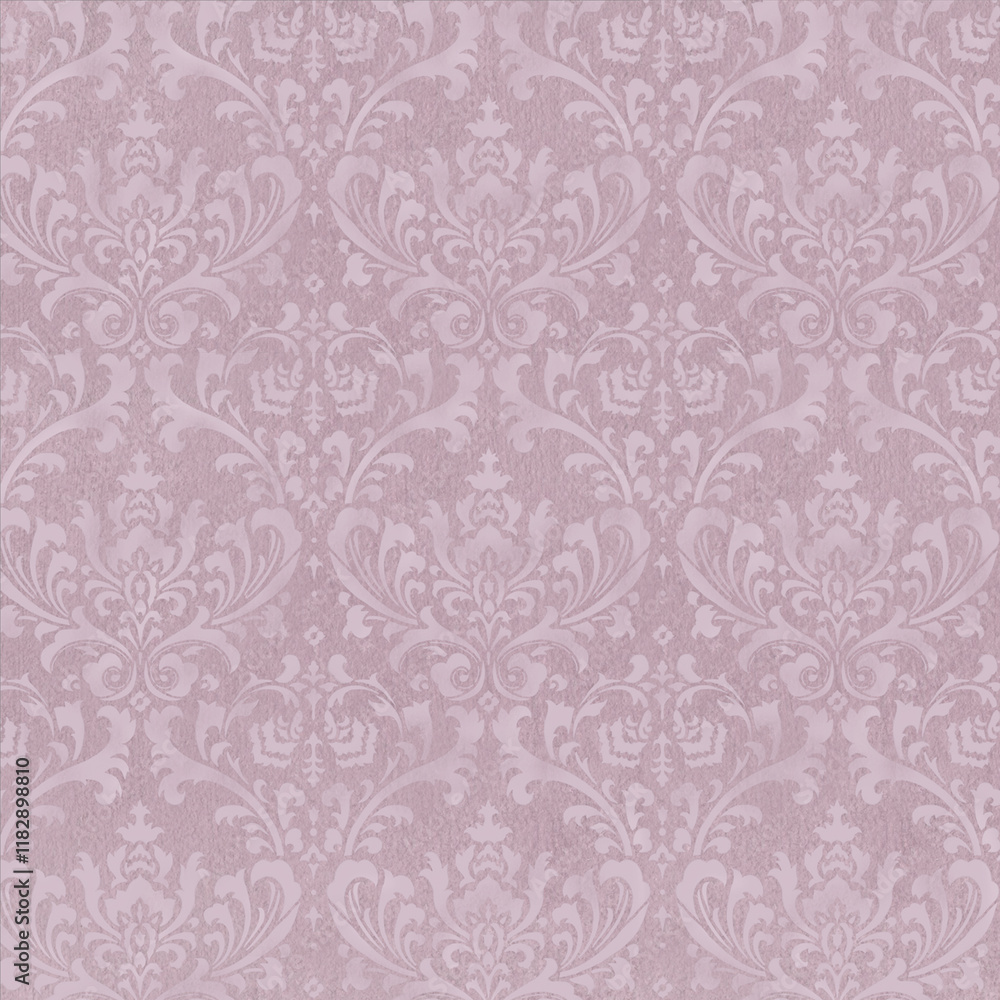 Background paper or fabric, with floral damask and baroque, seamless ornamental pattern Background paper or fabric, with floral damask and baroque, seamless ornamental pattern