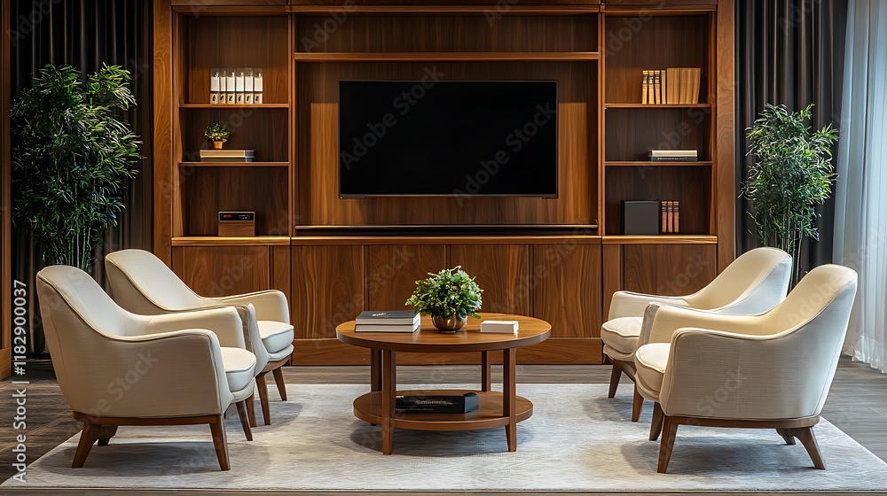 Fototapeta premium Modern home interior elegant living room seating arrangement