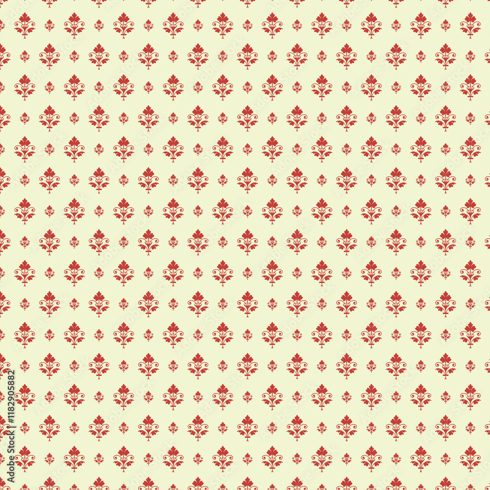 Background paper or fabric, with floral damask and baroque, seamless ornamental pattern Background paper or fabric, with floral damask and baroque, seamless ornamental pattern