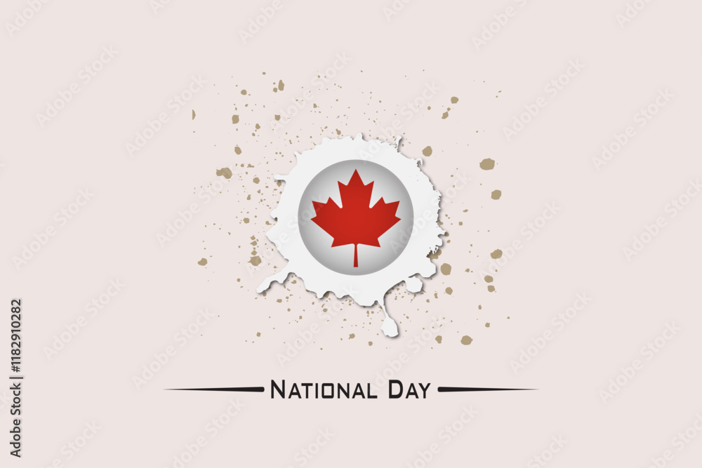 Fototapeta premium National events and holidays, Canada National Day, Canada flag illustration in circle shape and abstract background, white background, vector illustrator