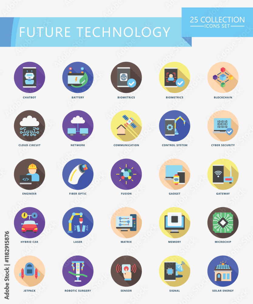 Future Technology rounded icons set. contain bot, blockchain, signal, fiber, cloud, chatbot, chip, server and more. Vector EPS 10 for print, digital UI, UX kit, web, app for technology, education. Future Technology rounded icons set. contain bot, blockchain, signal, fiber, cloud, chatbot, chip, server and more. Vector EPS 10 for print, digital UI, UX kit, web, app for technology, education.