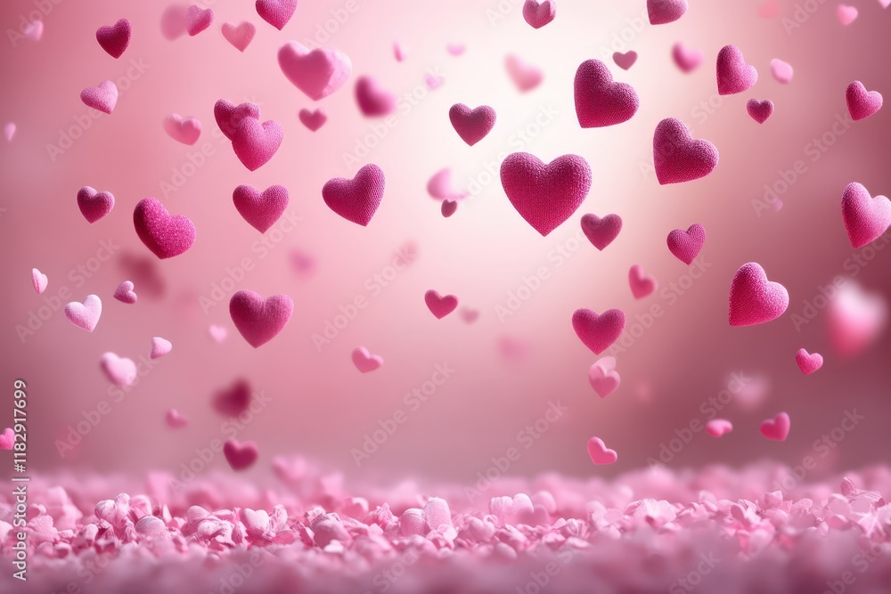 Whimsical hearts dance through the air, radiating love against a soft pink backdrop, creating a dreamlike atmosphere perfect for Valentine's Day. Whimsical hearts dance through the air, radiating love against a soft pink backdrop, creating a dreamlike atmosphere perfect for Valentine's Day.