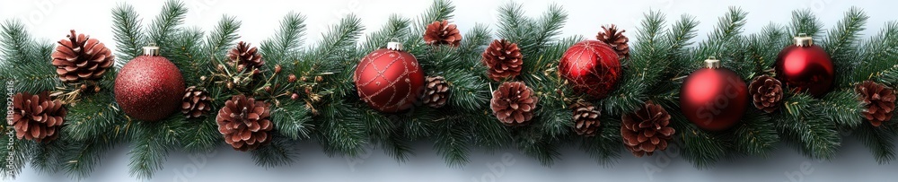 Christmas Wreath with Pine Branches Red Ornaments and Candies For Holiday Decoration Christmas Wreath with Pine Branches Red Ornaments and Candies For Holiday Decoration
