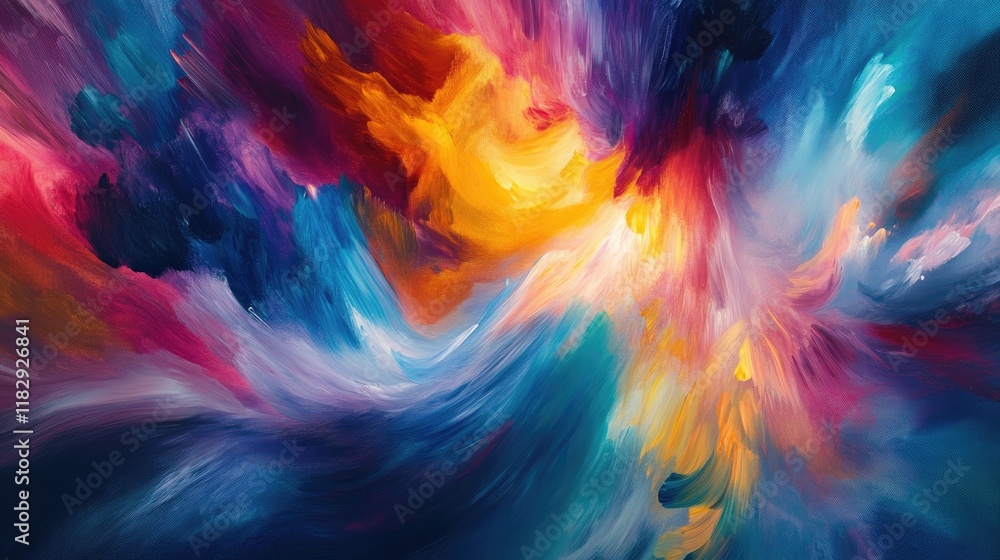 custom made wallpaper toronto digitalA mesmerizing abstract acrylic painting with a palette of bright colors and bold brushstrokes on canvas, offering a lively and creative expression.