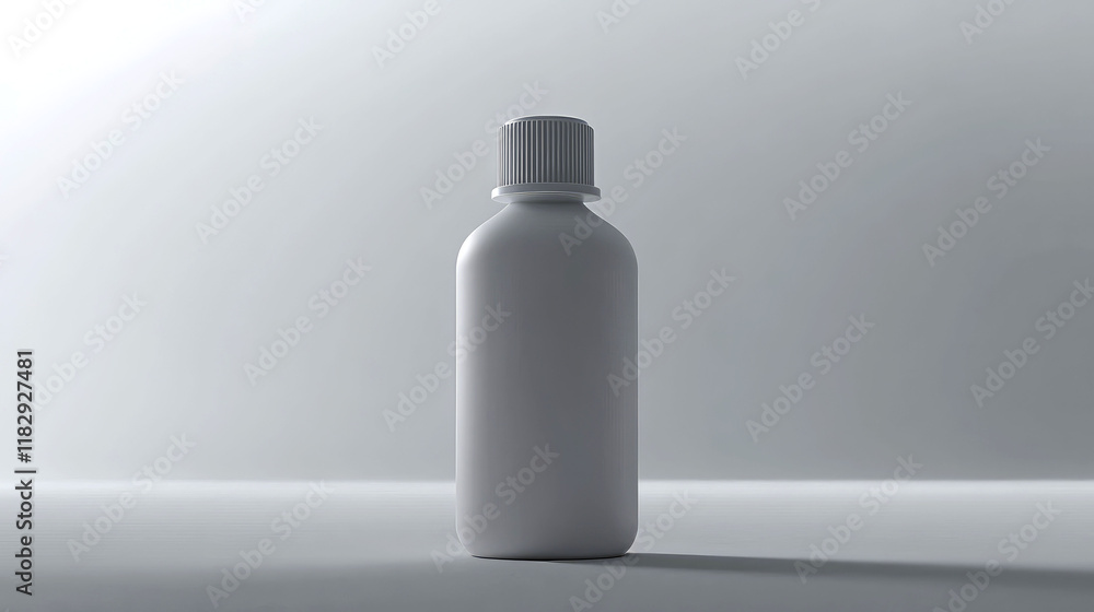 Blank White Bottle Mockup: Elegant Product Packaging Design Blank White Bottle Mockup: Elegant Product Packaging Design