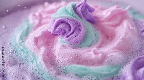 Wallpaper Mural Swirling pastel pink, purple, and mint whipped cream texture. Torontodigital.ca