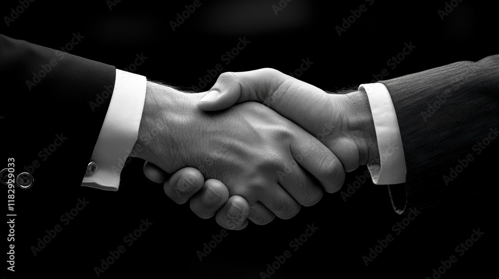 a close-up of two hands in a firm handshake, both wearing professional suits, symbolizing a successful business agreement. The blurred background suggests a modern office environment. a close-up of two hands in a firm handshake, both wearing professional suits, symbolizing a successful business agreement. The blurred background suggests a modern office environment.