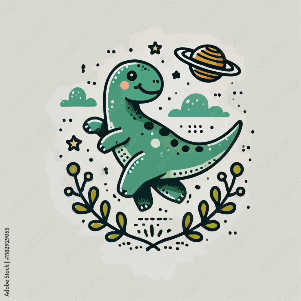 Obraz premium dinosaur gozila logo vector illustration