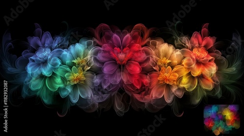 Wallpaper Mural Rainbow Floral Dream  Ethereal Smoke Flowers Torontodigital.ca