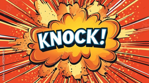 Wallpaper Mural KNOCK! vintage colorful pop art style bursting word Torontodigital.ca