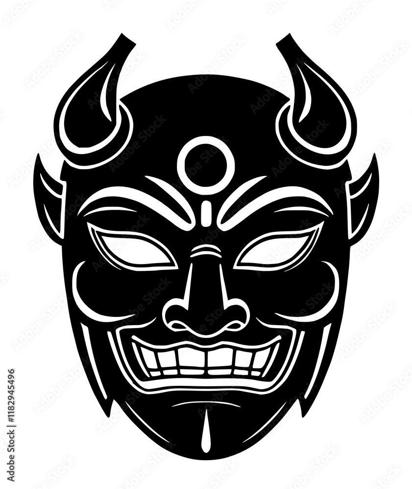 skull with horns mask illustration design skull with horns mask illustration design