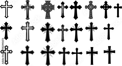 vector set Religious CROSS BUNDLE, Jesus Cross, Old Rugged Cross , Christian ,Cross , Religious , Cross ClipArt, Crosses, Catholic Cross, Silhouette Cross, Faith Cross