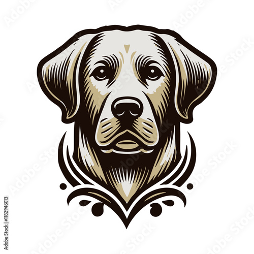 labrador retriever vector logo of a dog head