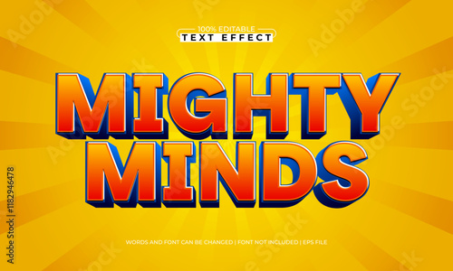 mighty minds editable text effect with a hero and game text style