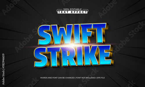 swift strike editable text effect with a race and speed text style