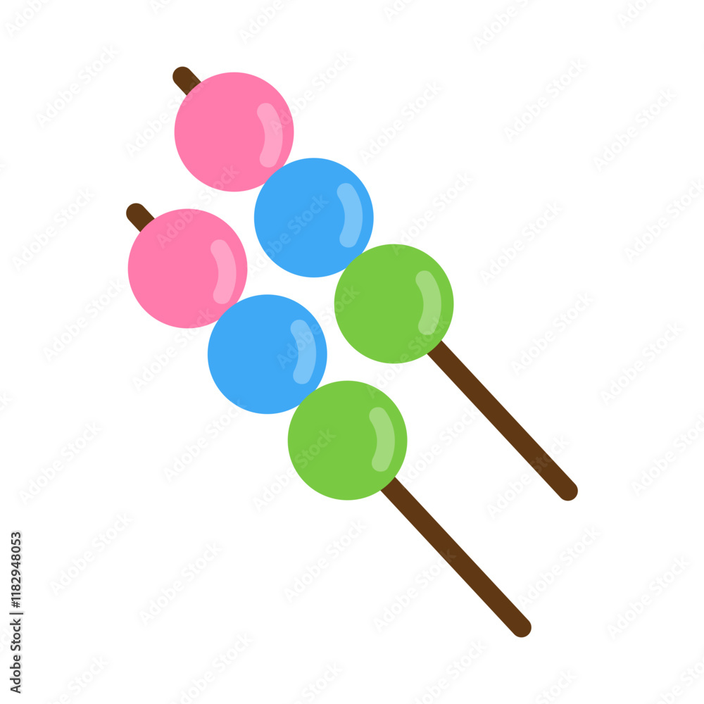 Dango Food Icon, Simple Icon Vector Design, best used for presentation, application, web and banner Dango Food Icon, Simple Icon Vector Design, best used for presentation, application, web and banner
