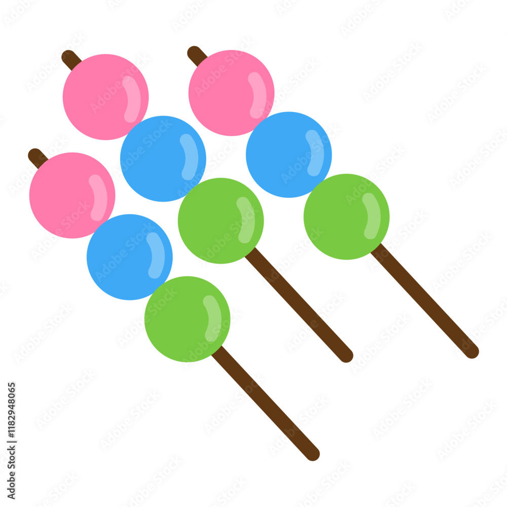 Dango Food Icon, Simple Icon Vector Design, best used for presentation, application, web and banner Dango Food Icon, Simple Icon Vector Design, best used for presentation, application, web and banner