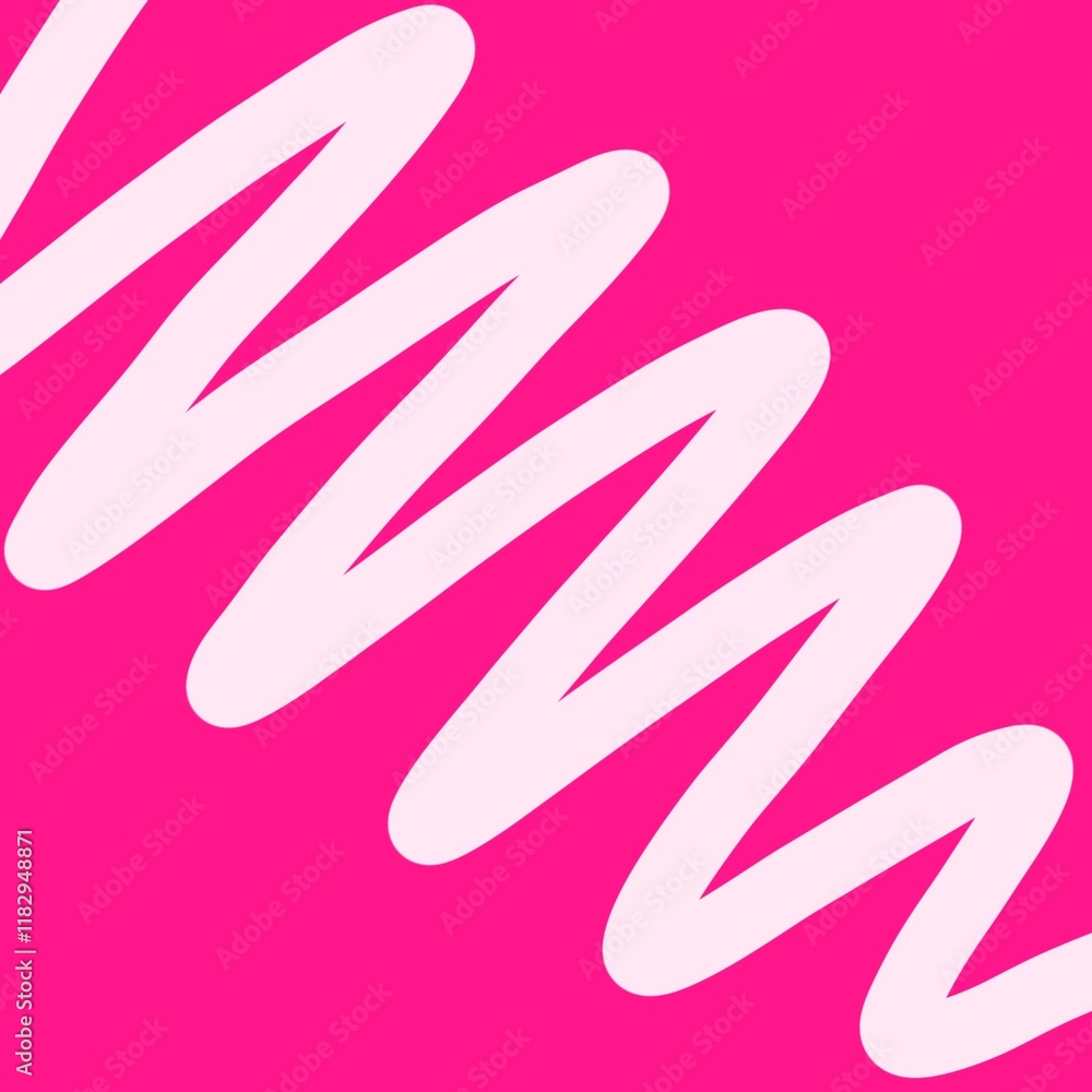 White scribble pattern on pink background White scribble pattern on pink background