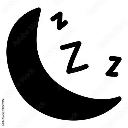 Crescent moon icon. Good night sleep icon