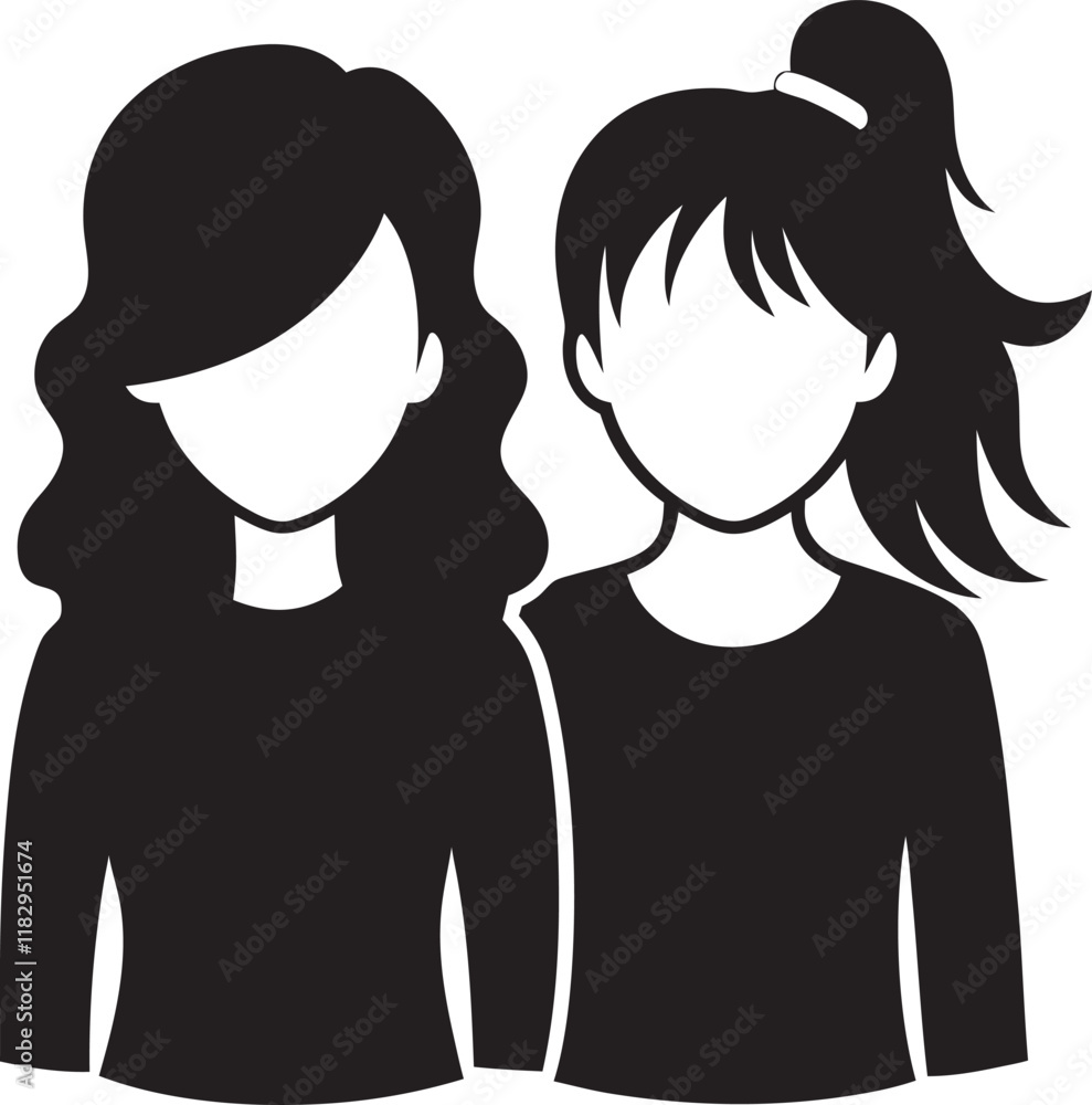 Minimalist Silhouette Vector Illustrations of Friendship Minimalist Silhouette Vector Illustrations of Friendship
