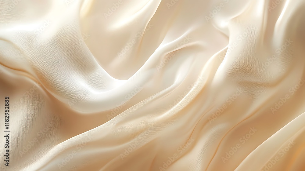Obraz premium Elegant Draped Beige Fabric Soft Texture