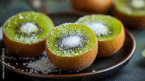 Kiwi with a sprinkle of sugar
