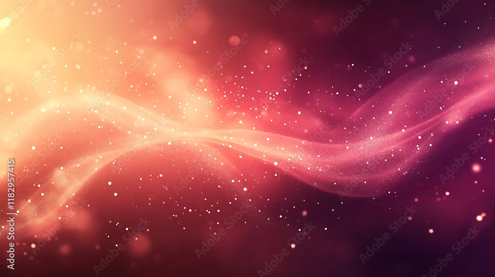 Fototapeta premium Abstract Red and Gold Swirling Particles Background