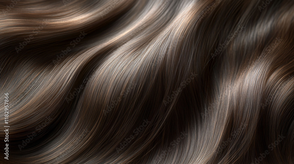 Naklejka premium Wavy brown hair texture background, studio shot
