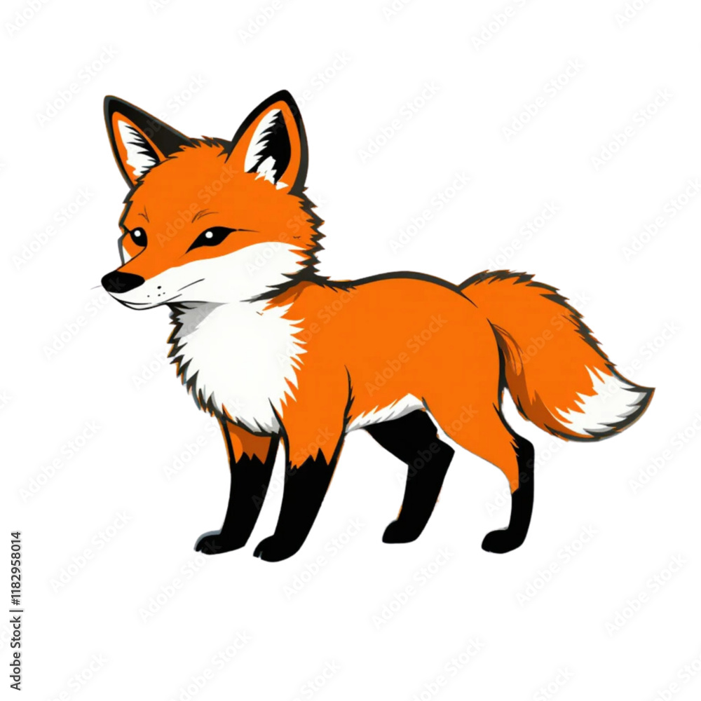 Fototapeta premium red fox cartoon