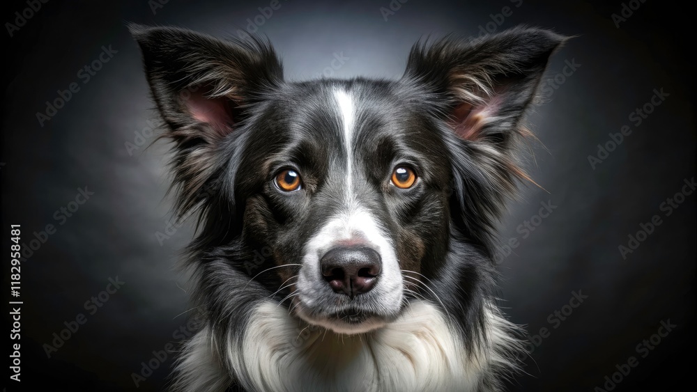 Black and White Dog Portrait Photography - Studio Pet Photo Shoot, Canine Images Black and White Dog Portrait Photography - Studio Pet Photo Shoot, Canine Images
