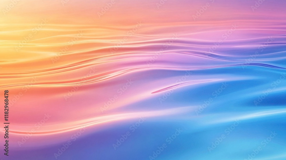 Abstract Colorful Waves of Water at Sunset with Soft Gradients Abstract Colorful Waves of Water at Sunset with Soft Gradients