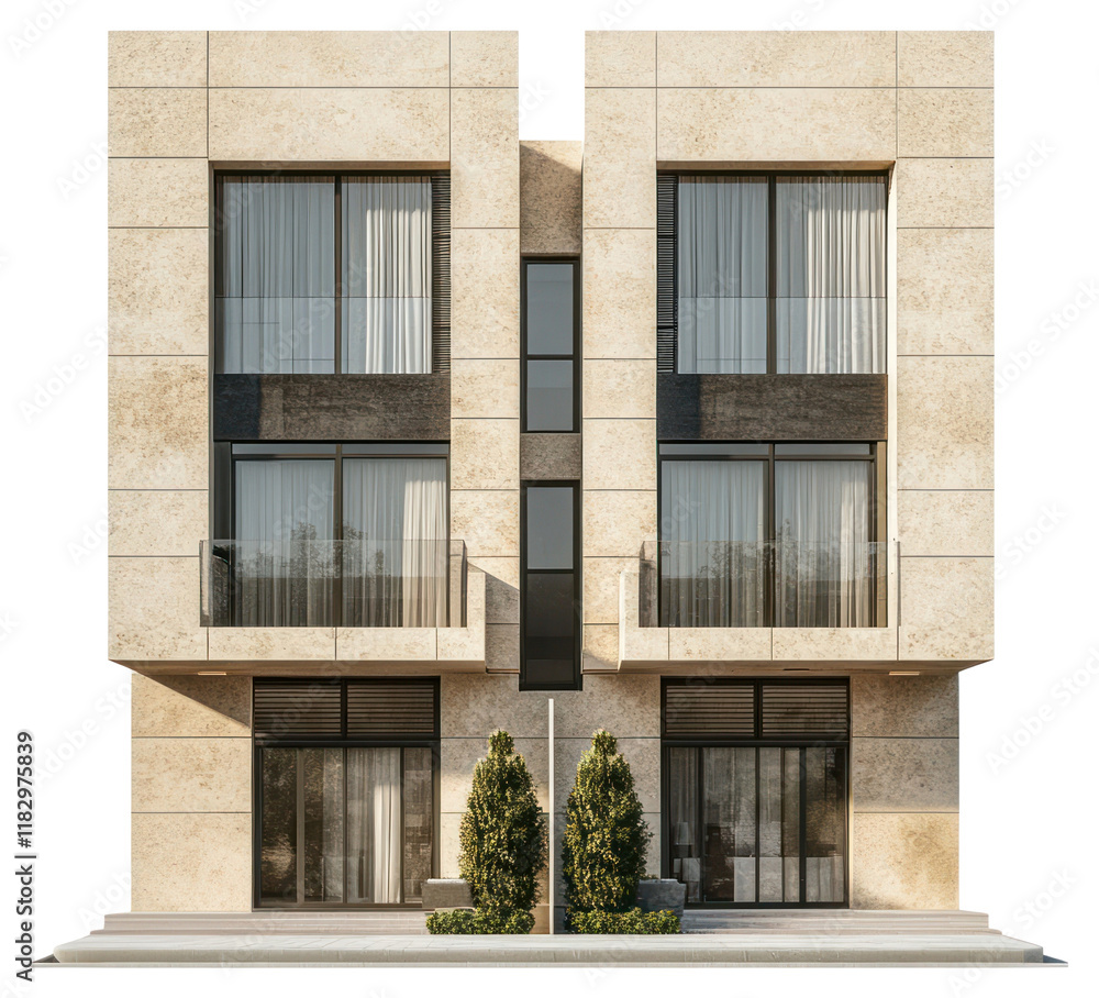 Fototapeta premium PNG Real contemporary Duplex houses architecture building urban.