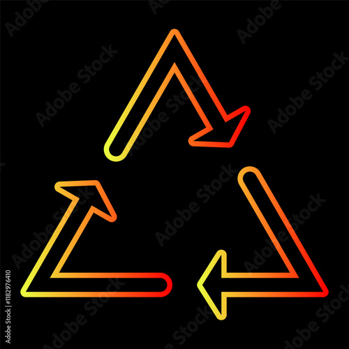 Recycling symbol with vibrant colors on a dark background photo