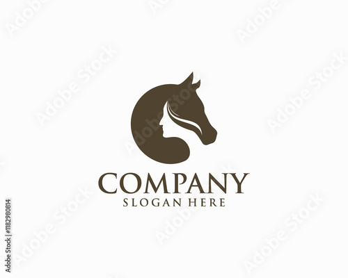 Horse and woman logo