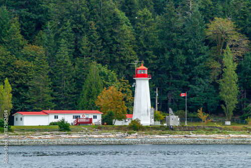 Canada, British Columbia, Inside Passage. Cape Mudge Lighthouse facility.