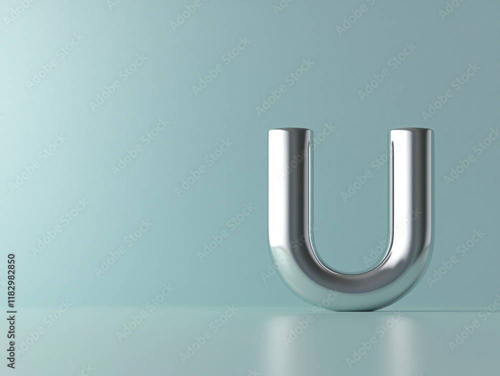 Shimmering Silver Letters: The Elegance U Shimmering Silver Letters: The Elegance U