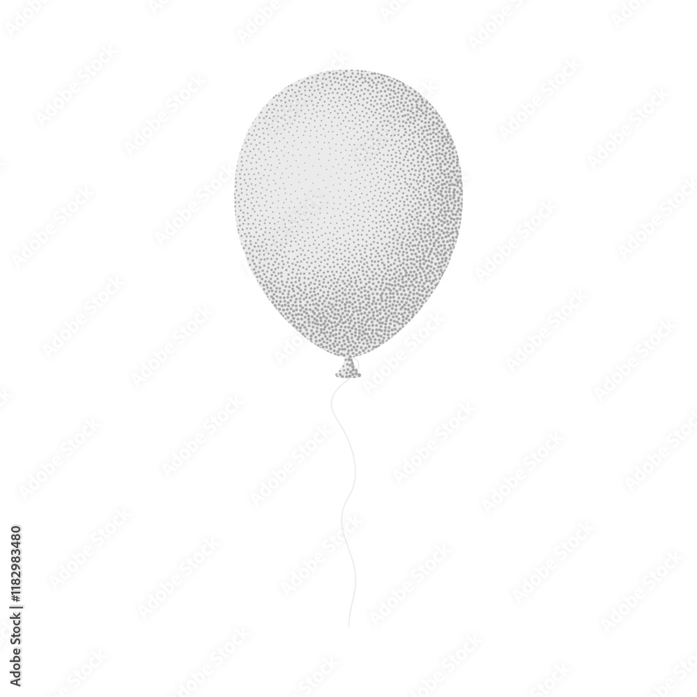 White balloon retro grain. Cartoon Flat Style vector illustration Isolated on White background. White balloon retro grain. Cartoon Flat Style vector illustration Isolated on White background.