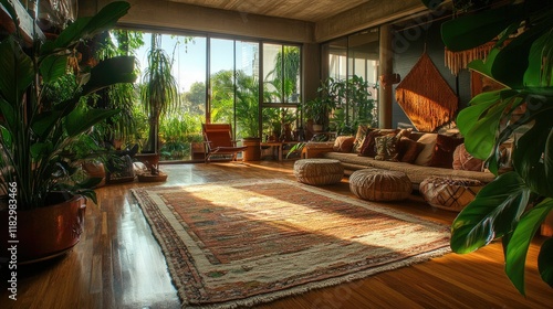 Sunlit Bohemian Living Room Oasis photo