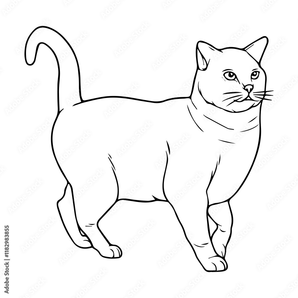 cat line vector illustration cat line vector illustration