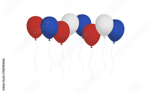 USA balloons bunch. Cartoon Flat Style vector illustration Isolated on White background.