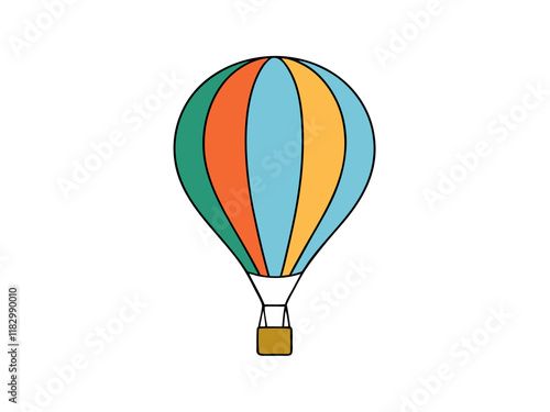 Colorful Hot Air Balloon Flight Adventure Travel Journey Icon