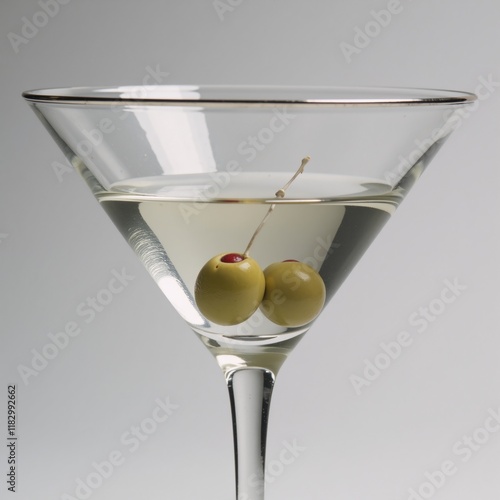 A stylish martini glass depicted as an iconic vector illustration photo